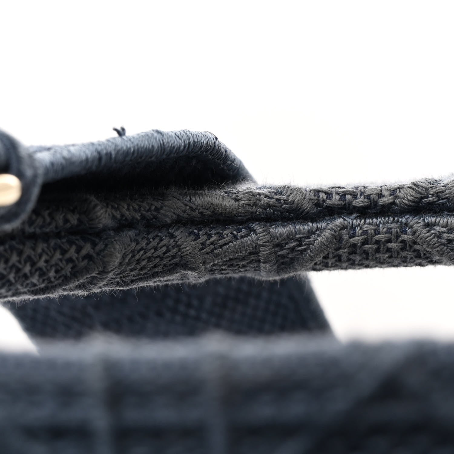 Christian Dior Canvas Embroidered Cannage Medium Lady D-Lite Denim Blue 13 of 14