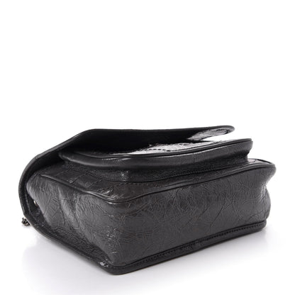 Saint Laurent Crinkled Calfskin Matelasse Monogram Baby Niki Chain Satchel Storm 4 of 11