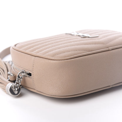 Saint Laurent Grain De Poudre Matelasse Monogram Mini Lou Camera Bag Dark Beige 8 of 9