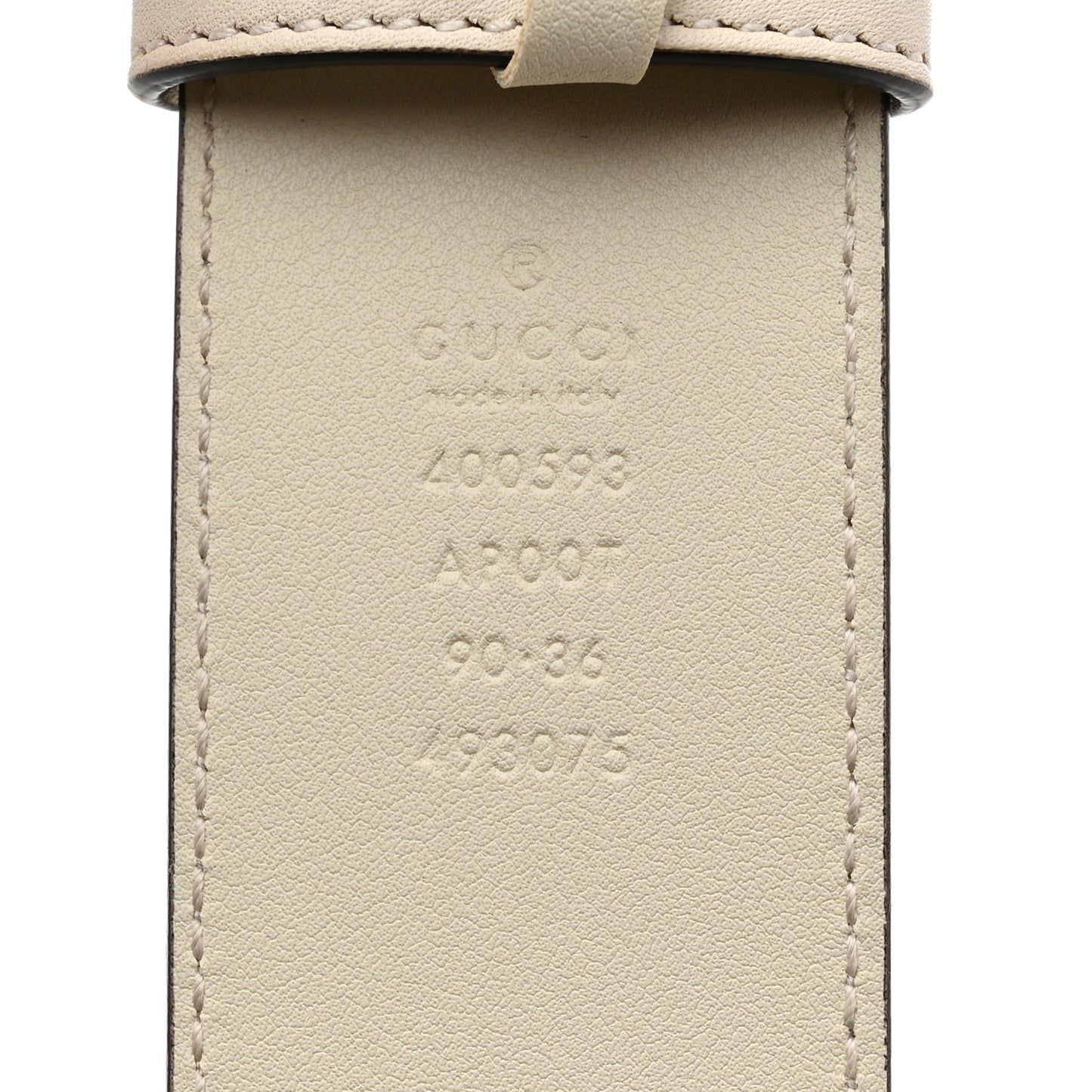 Calfskin Double G 40mm Belt 90 36 Mystic White
