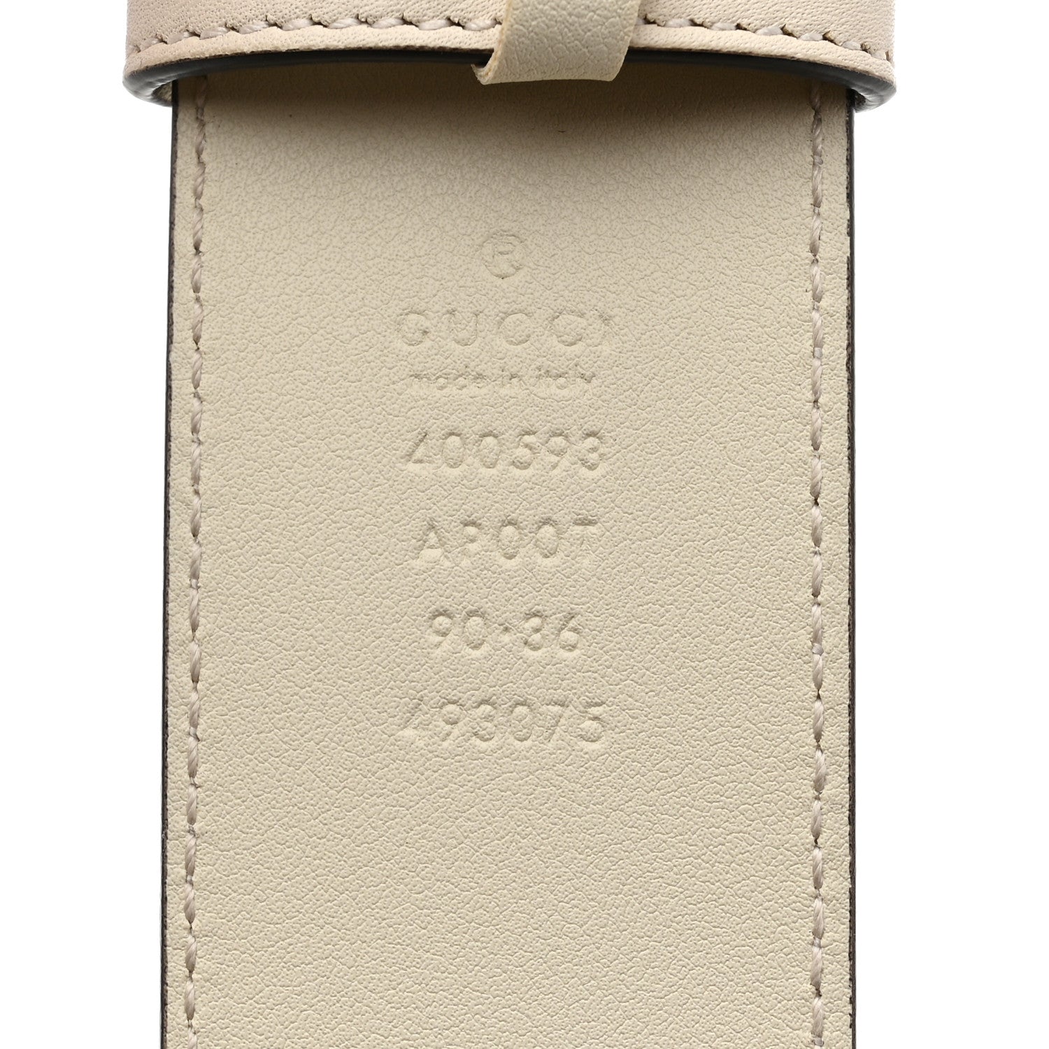 Gucci Calfskin Double G 40mm Belt 90 36 Mystic White 3 of 5