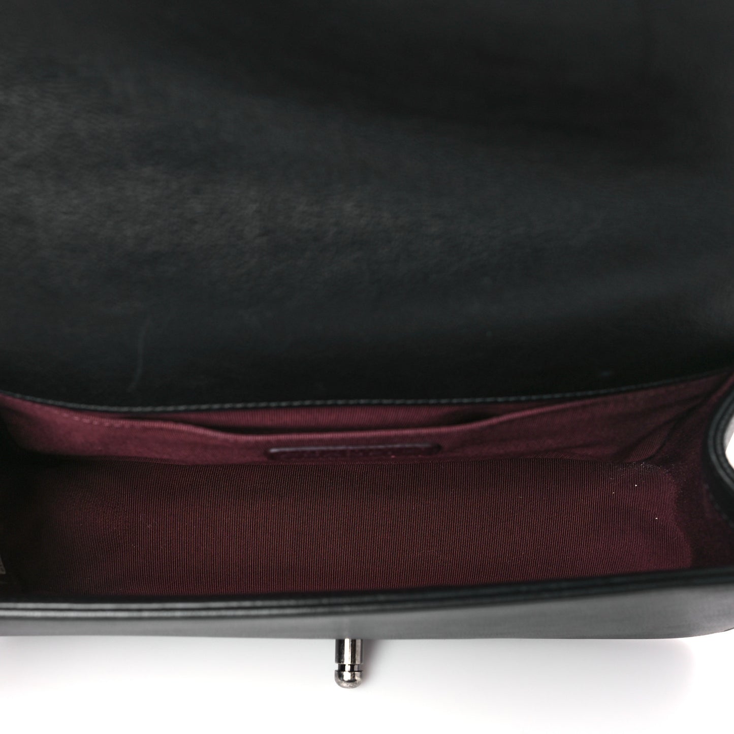 Calfskin Double Stitch Medium Boy Flap Black