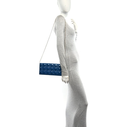 Christian Dior Patent Cannage Lady Dior Convertible Clutch Blue 2 of 9