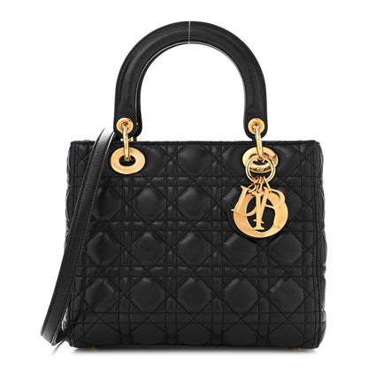 Christian Dior Lambskin Cannage Medium Lady Dior Black 1 of 13