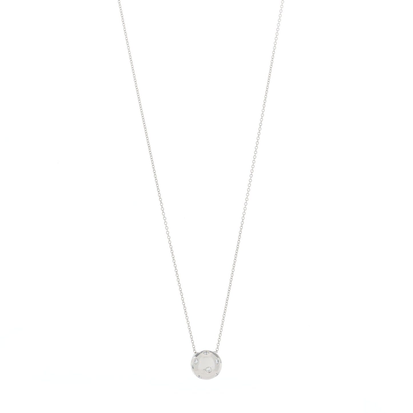 Platinum Diamond Etoile Ball Pendant Necklace