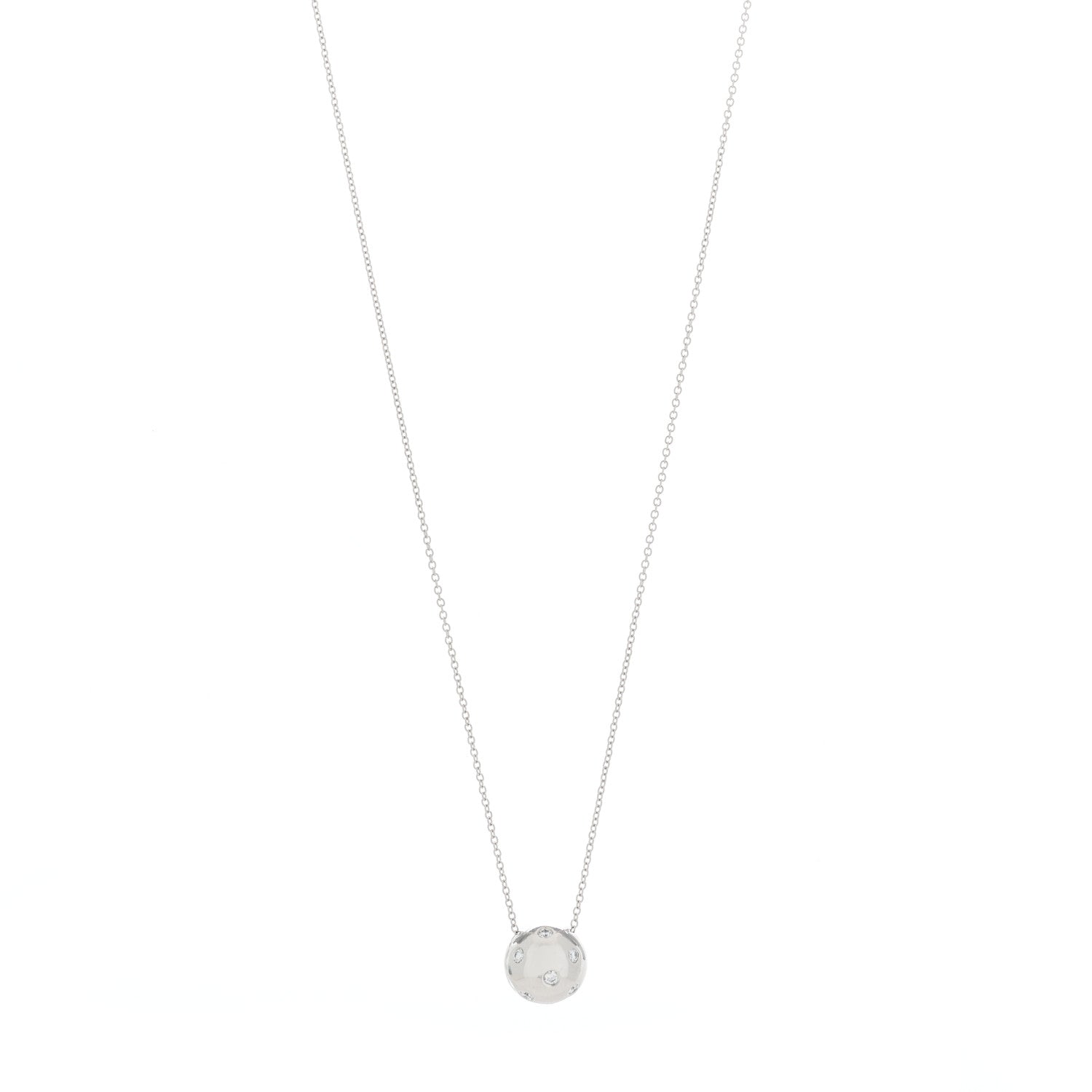 Tiffany Platinum Diamond Etoile Ball Pendant Necklace 1 of 6