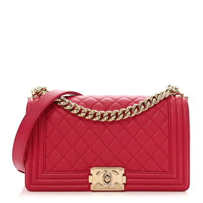 Chanel Caviar Quilted Medium Boy Flap Fuchsia 1 of 10