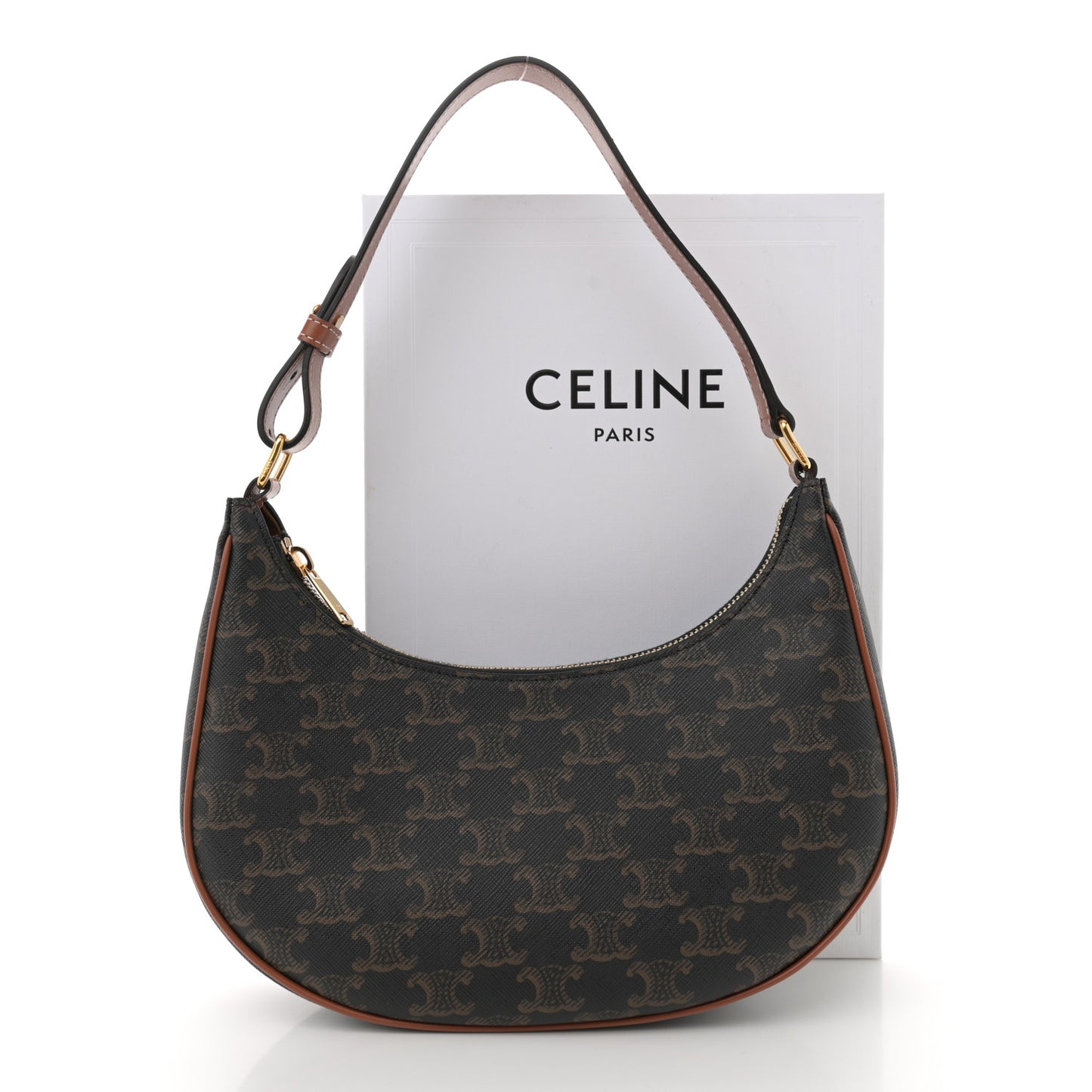 Triomphe Canvas Calfskin Ava Shoulder Bag Tan