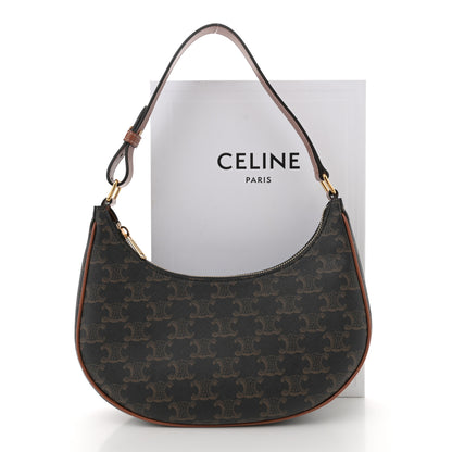 Celine Triomphe Canvas Calfskin Ava Shoulder Bag Tan 11 of 11