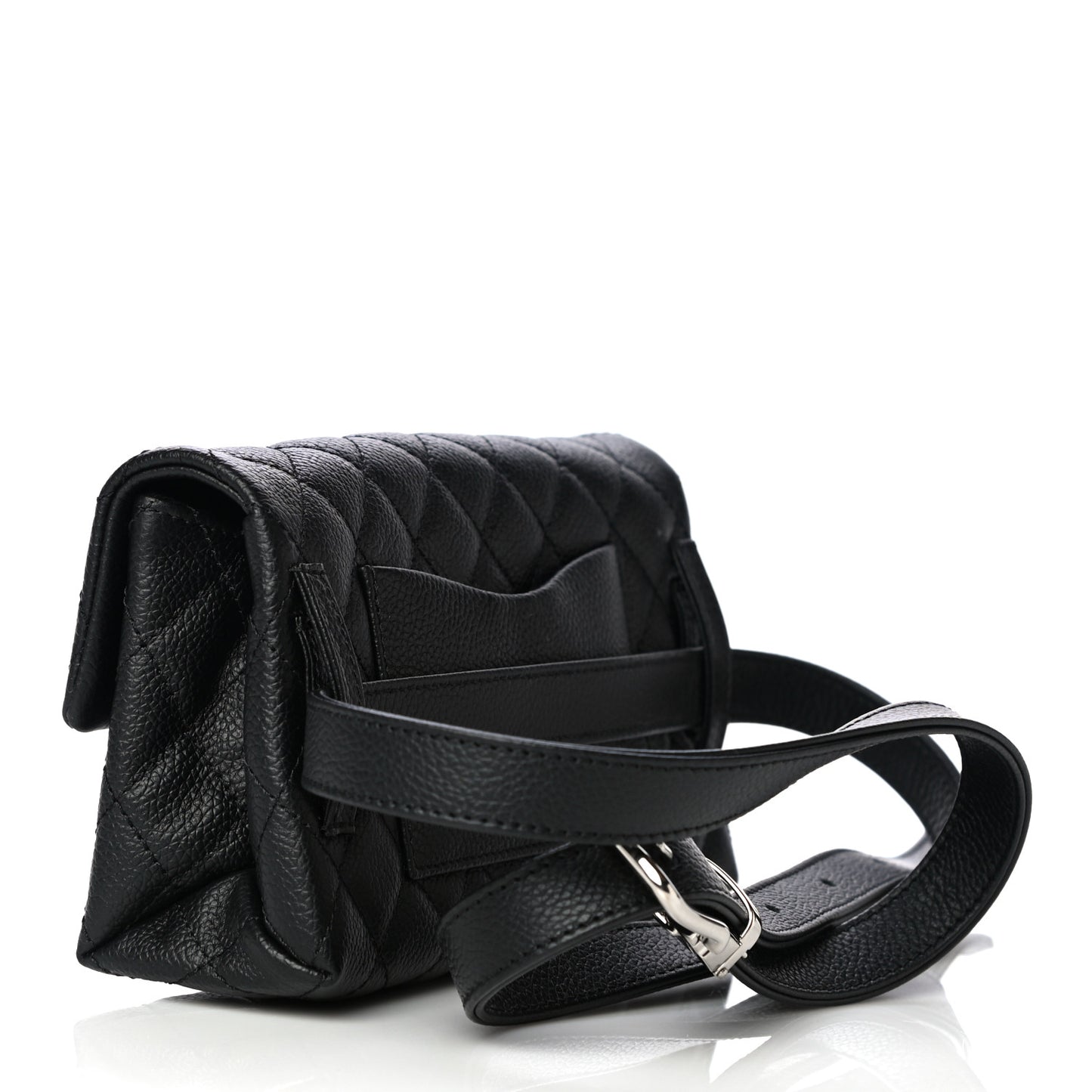 Grained Calfskin Quilted 2.55 Reissue Flap Belt Bag Clutch Black