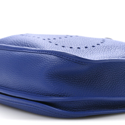 Hermes Taurillon Clemence Evelyne III PM Bleu Royal 10 of 11