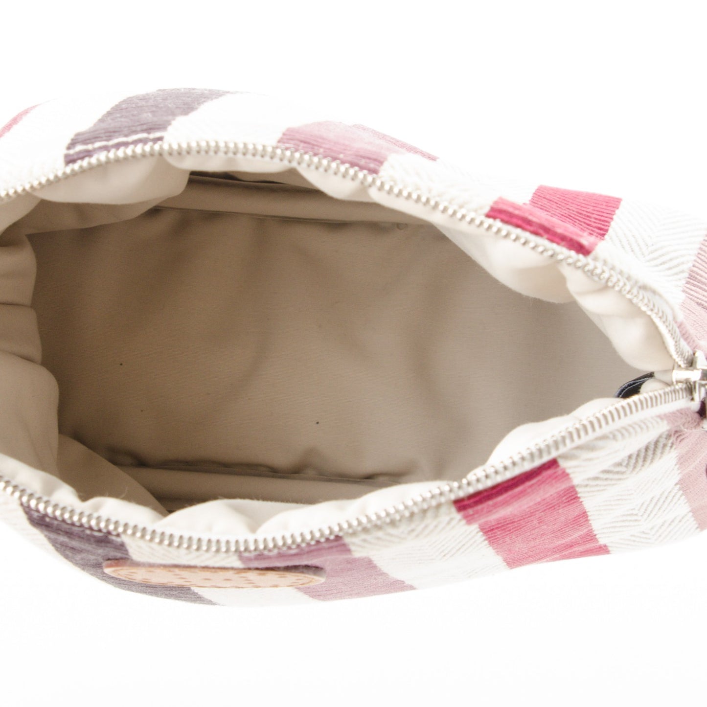 Cotton Viscose Striped Bolide Travel Cosmetic Pouch