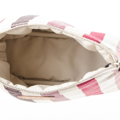Hermes Cotton Viscose Striped Bolide Travel Cosmetic Pouch 5 of 7