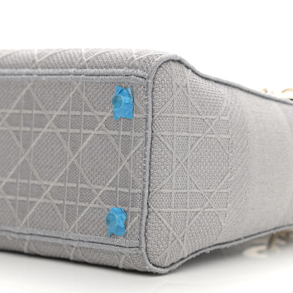 Christian Dior Canvas Embroidered Cannage Medium Lady D-Lite Gray 9 of 11