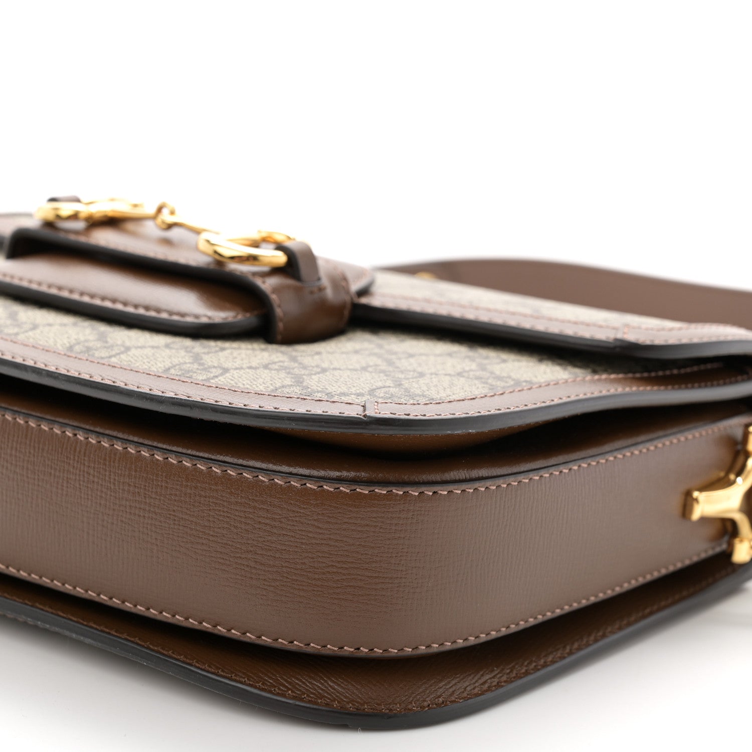 Gucci GG Supreme Monogram Horsebit 1955 Shoulder Bag Beige Brown Sugar 10 of 11