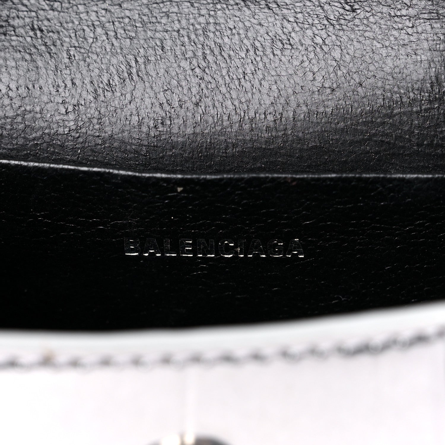 Balenciaga Metallic Calfskin Crocodile Embossed Hourglass Top Handle Bag Mini Silver 6 of 9