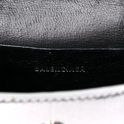 Balenciaga Metallic Calfskin Crocodile Embossed Hourglass Top Handle Bag Mini Silver 6 of 9