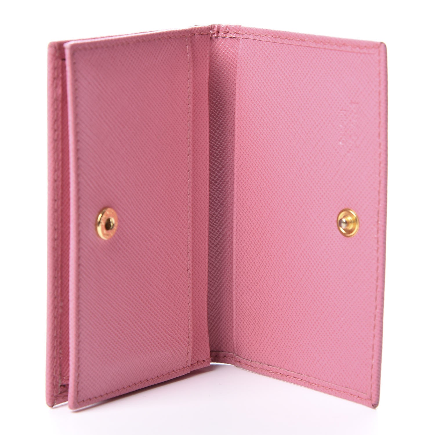 Prada Saffiano Metal Business Card Holder Begonia 4 of 10