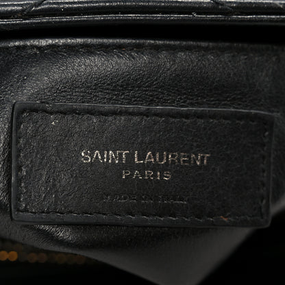 Saint Laurent Calfskin Y Quilted Monogram Monochrome Small Loulou Chain Satchel Black 7 of 14