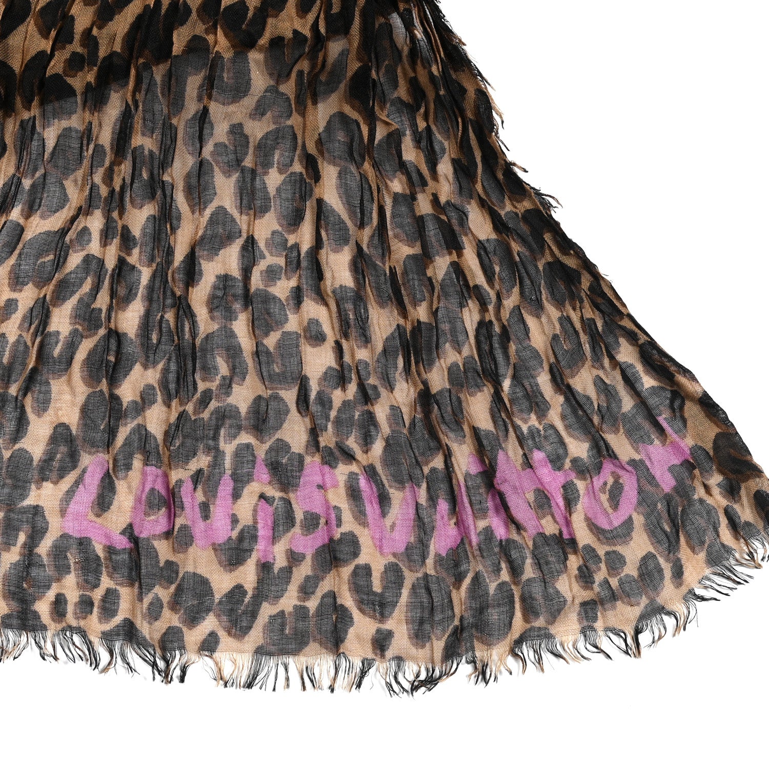 Louis Vuitton Cashmere Silk Leopard Etole Stole Marron 4 of 5