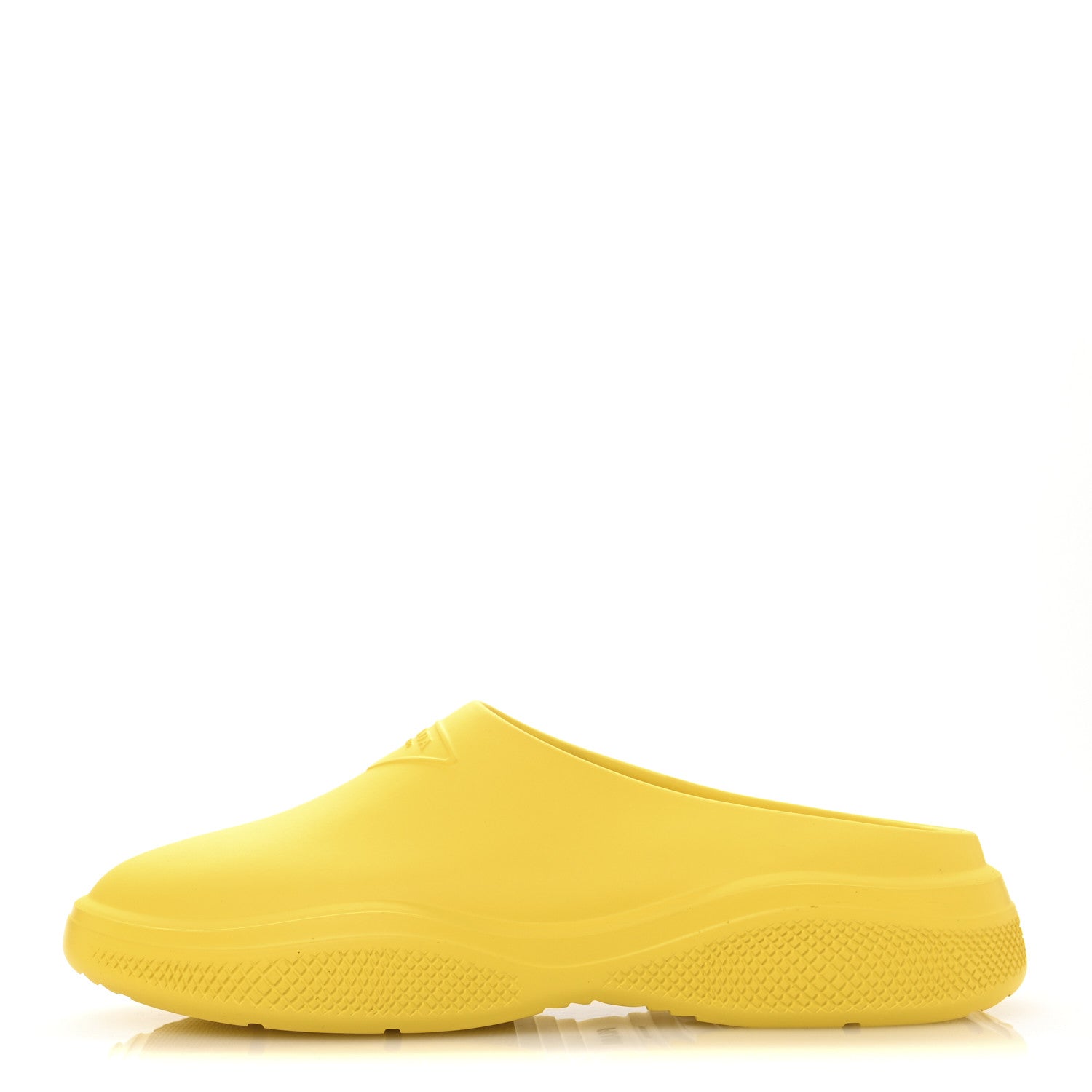 Prada Soft Mellow Rubber Triangle Logo Embossed Mens Mules 41 Sole 1 of 10