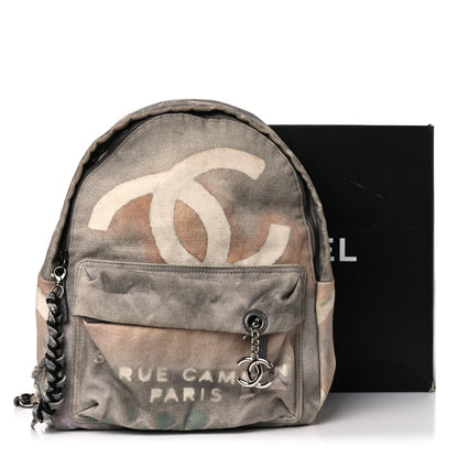 Chanel Graffiti Printed Canvas Medium Backpack Grey 17 of 17