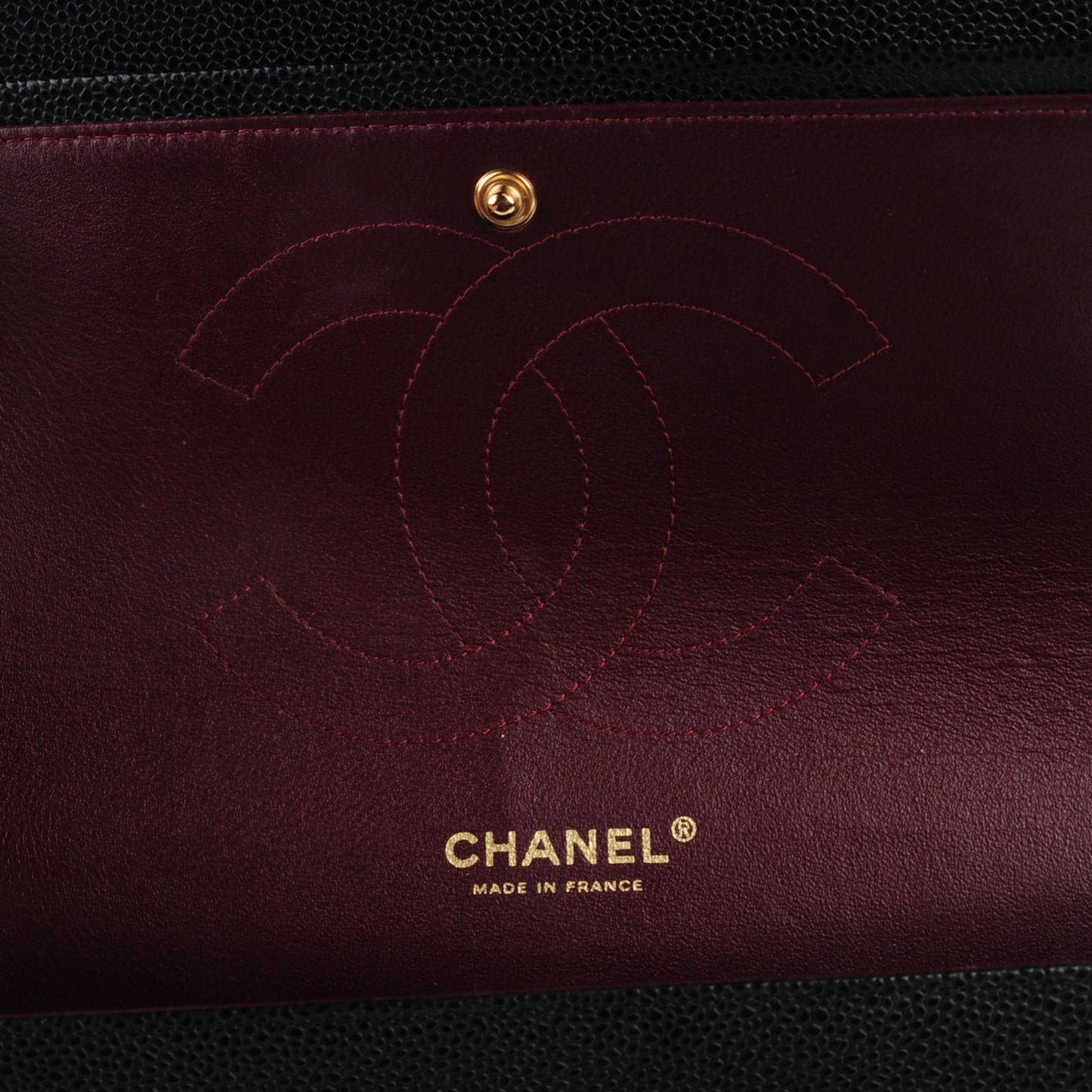 Caviar Quilted Jumbo Double Flap Black