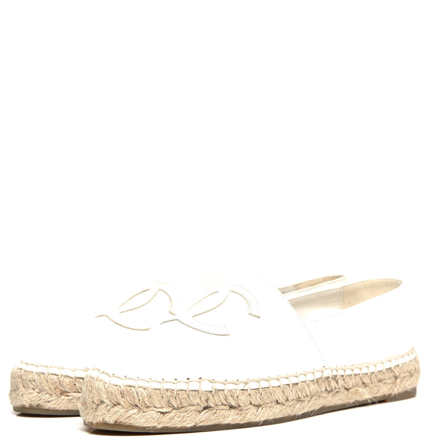 Lambskin CC Espadrilles 37 White