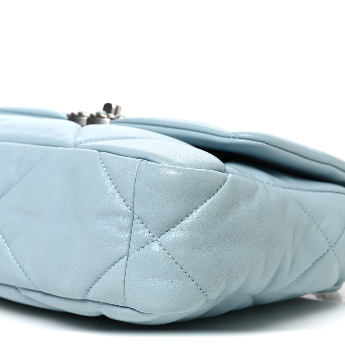 Lambskin Quilted Medium Chanel 19 Flap Light Blue
