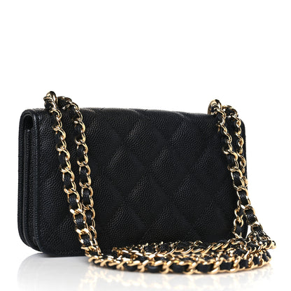 Chanel Caviar Quilted Pocket Twins Clutch With Chain Black 3 of 10
