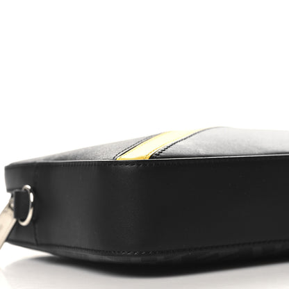 Fendi Glazed Fabric Vitello Liberty FF 1974 Diagonal Medium Camera Case Black Sunflower 9 of 10