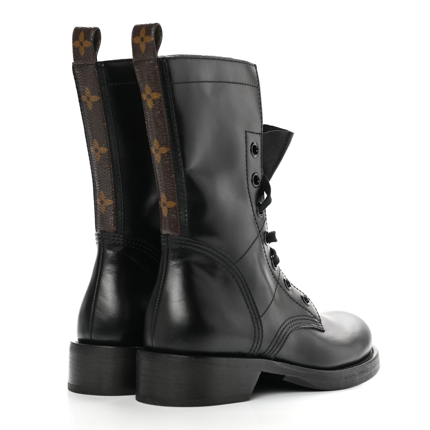 Calfskin Monogram Metropolis Flat Ranger Boots 36 Black