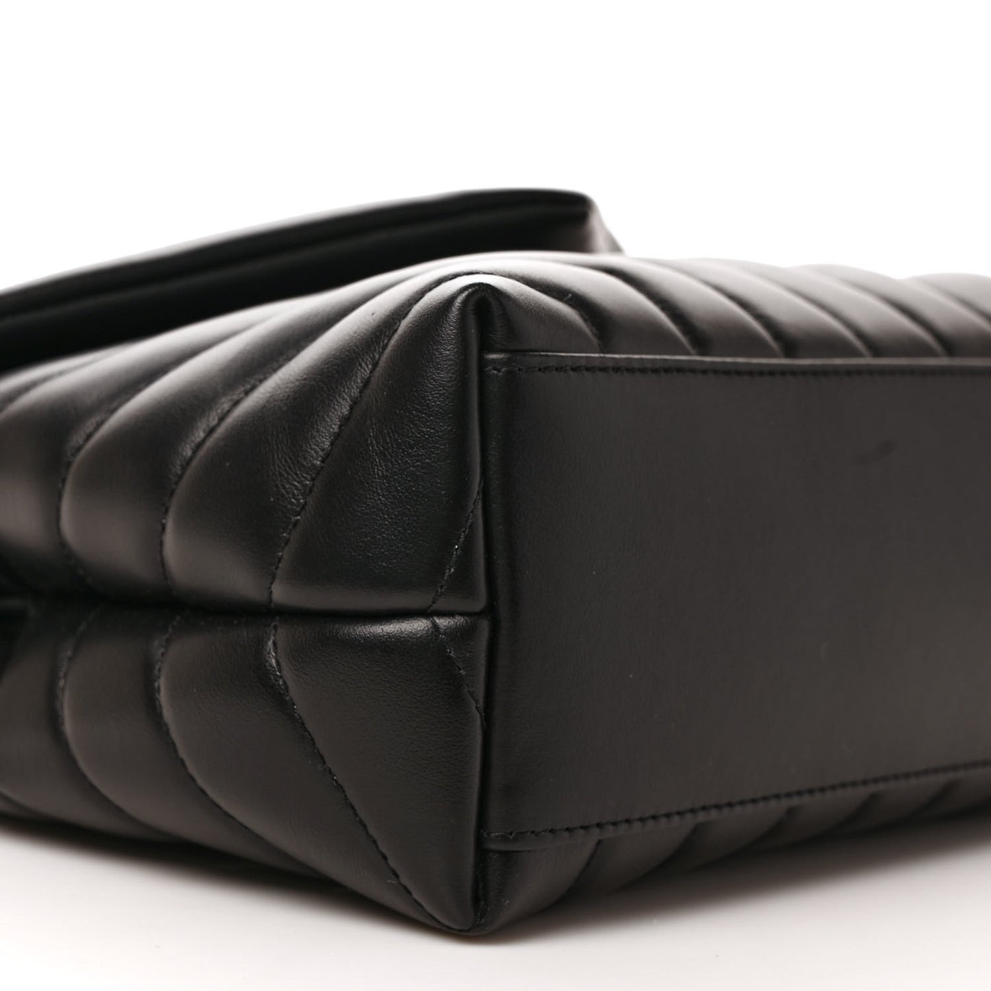 Calfskin Y Quilted Monogram Small Loulou Chain Satchel Black
