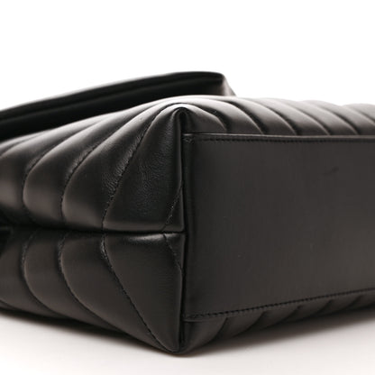 Saint Laurent Calfskin Y Quilted Monogram Small Loulou Chain Satchel Black 7 of 8