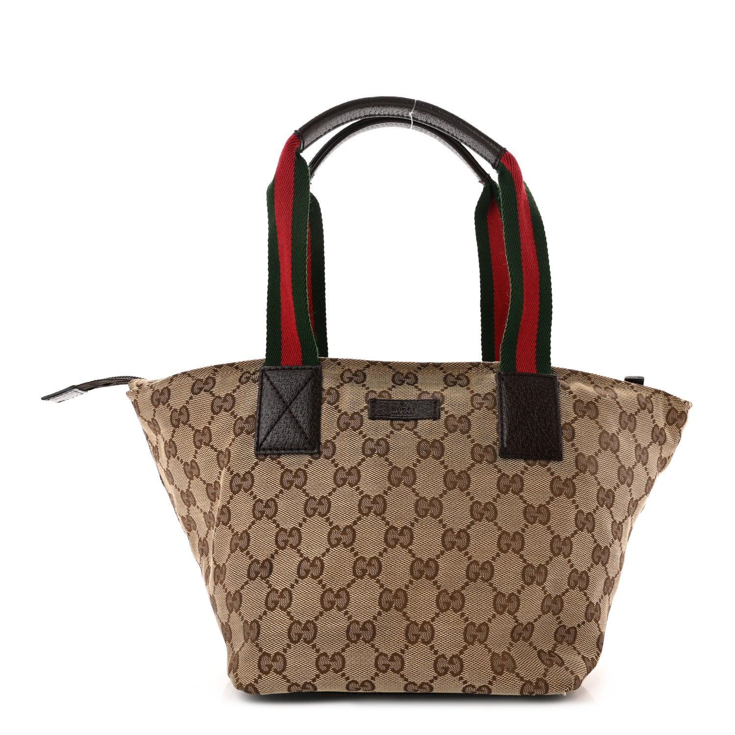Gucci GG Monogram Small Web Handle Bucket Tote Dark Brown 1 of 10