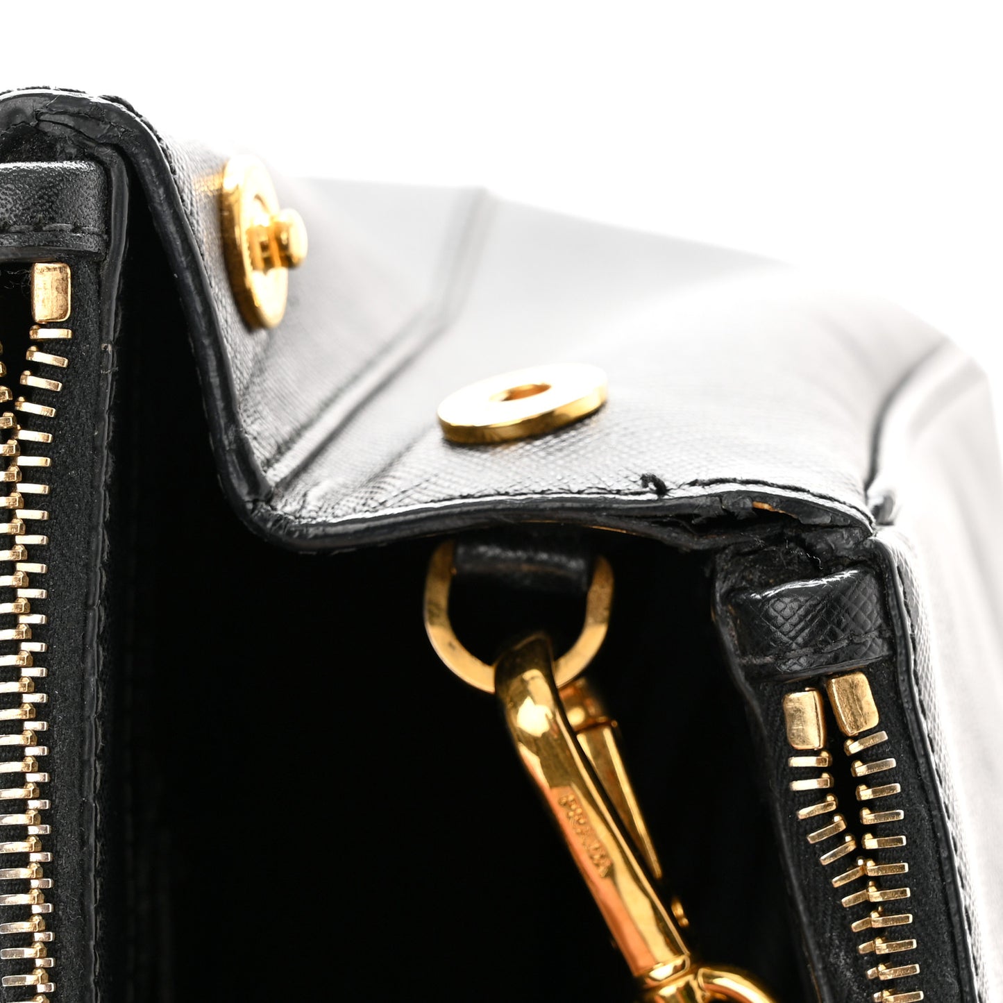 Saffiano Small Galleria Double Zip Tote Black