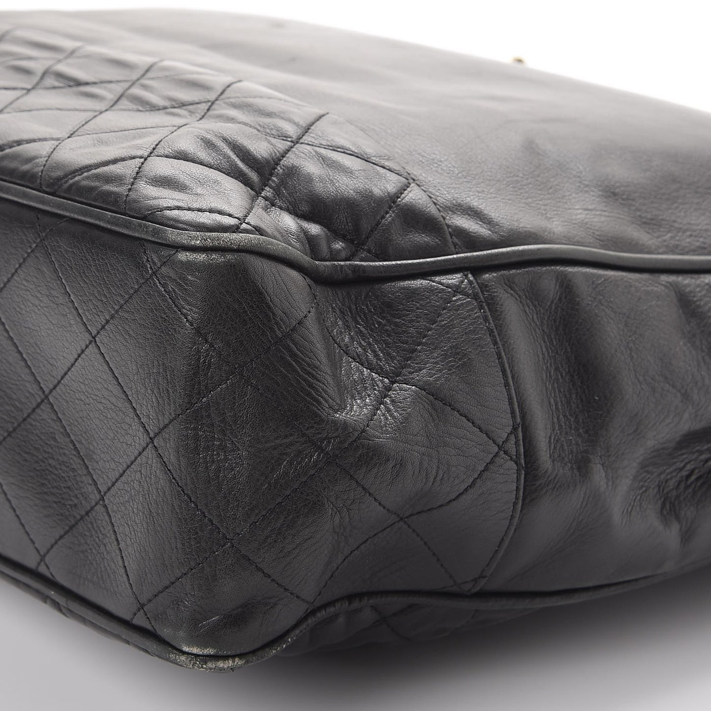 Lambskin Quilted Tote Black