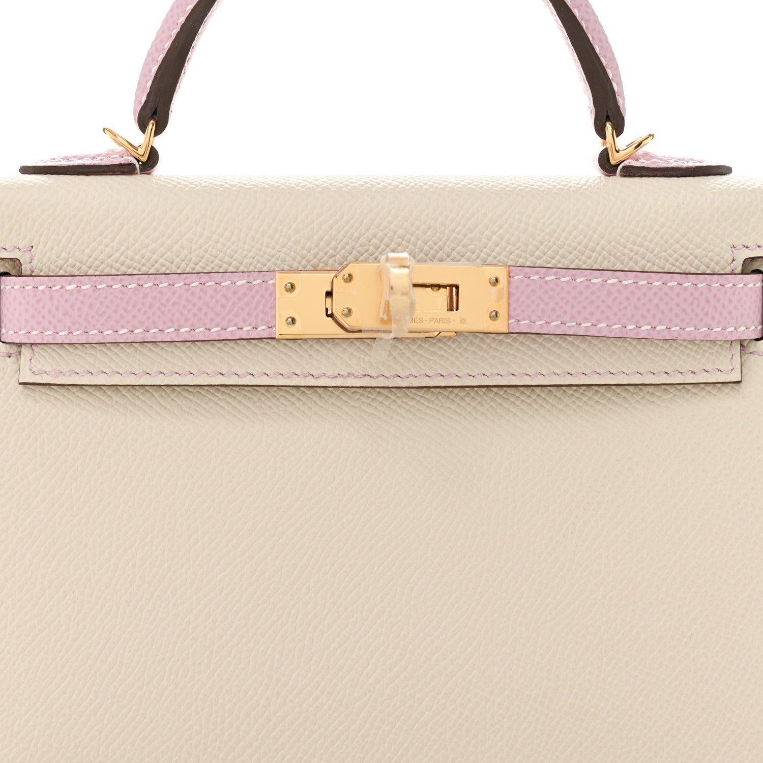 Hermes Epsom Horseshoe Mini Kelly Sellier 20 Craie Mauve Sylvestre 9 of 16