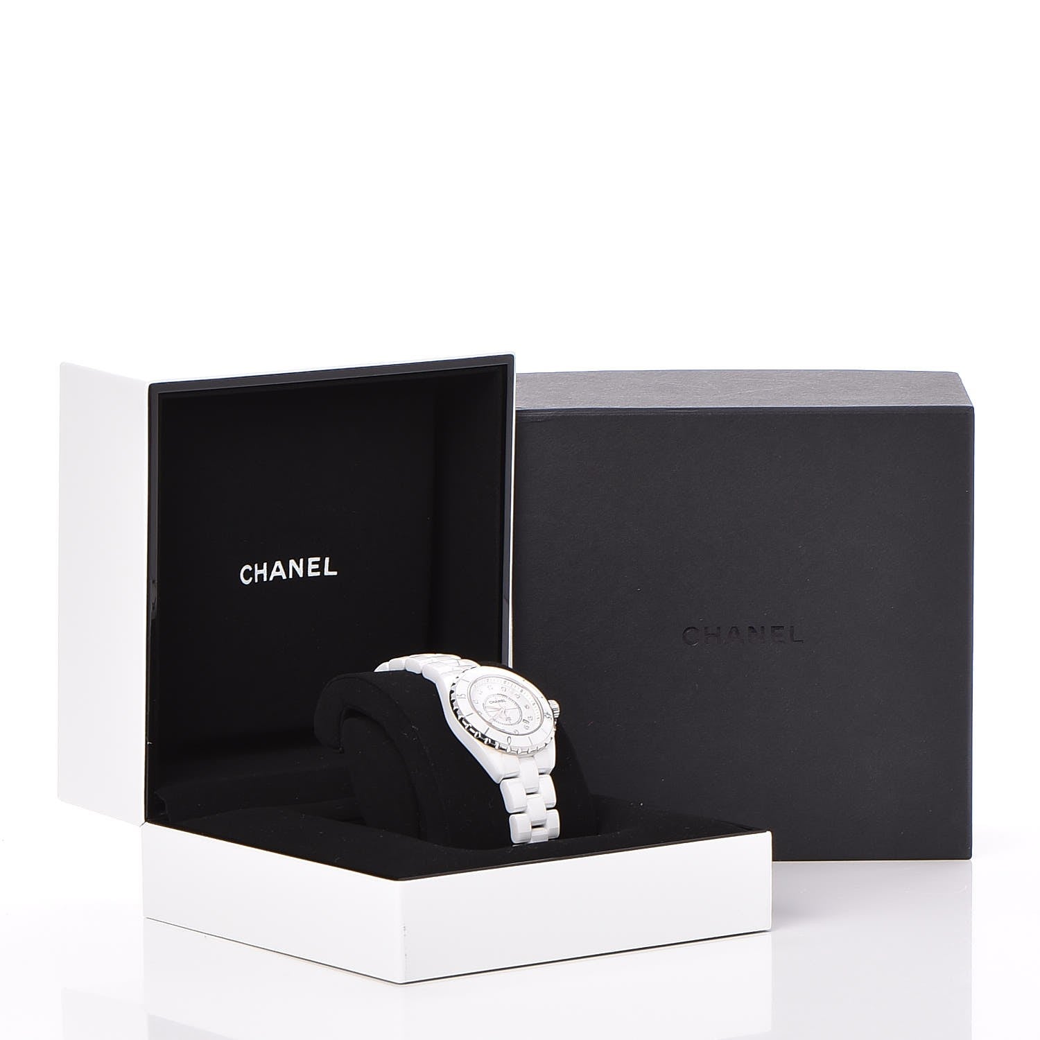 Chanel Stainless Steel Ceramic Diamond 33mm J12 Quartz Watch White 7 of 7