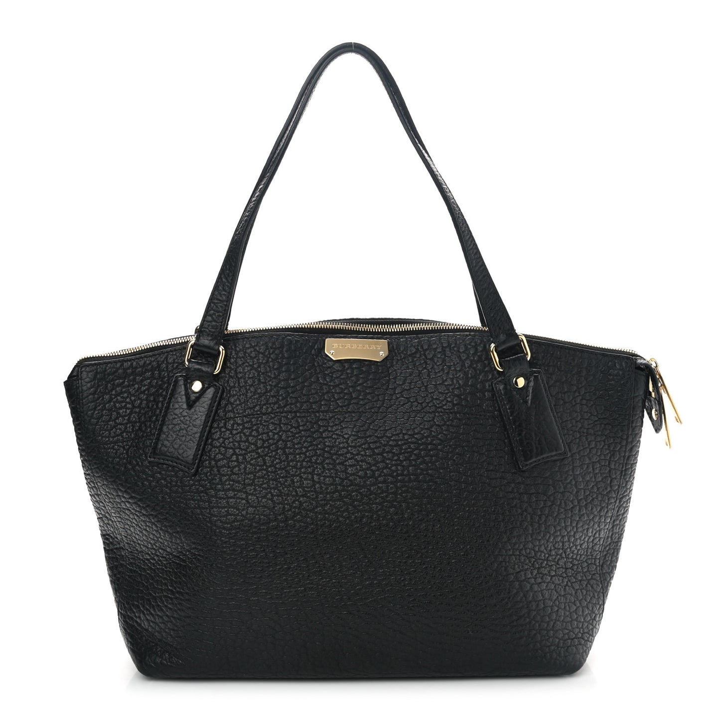 Signature Grain Calfskin Medium Welburn Tote Black