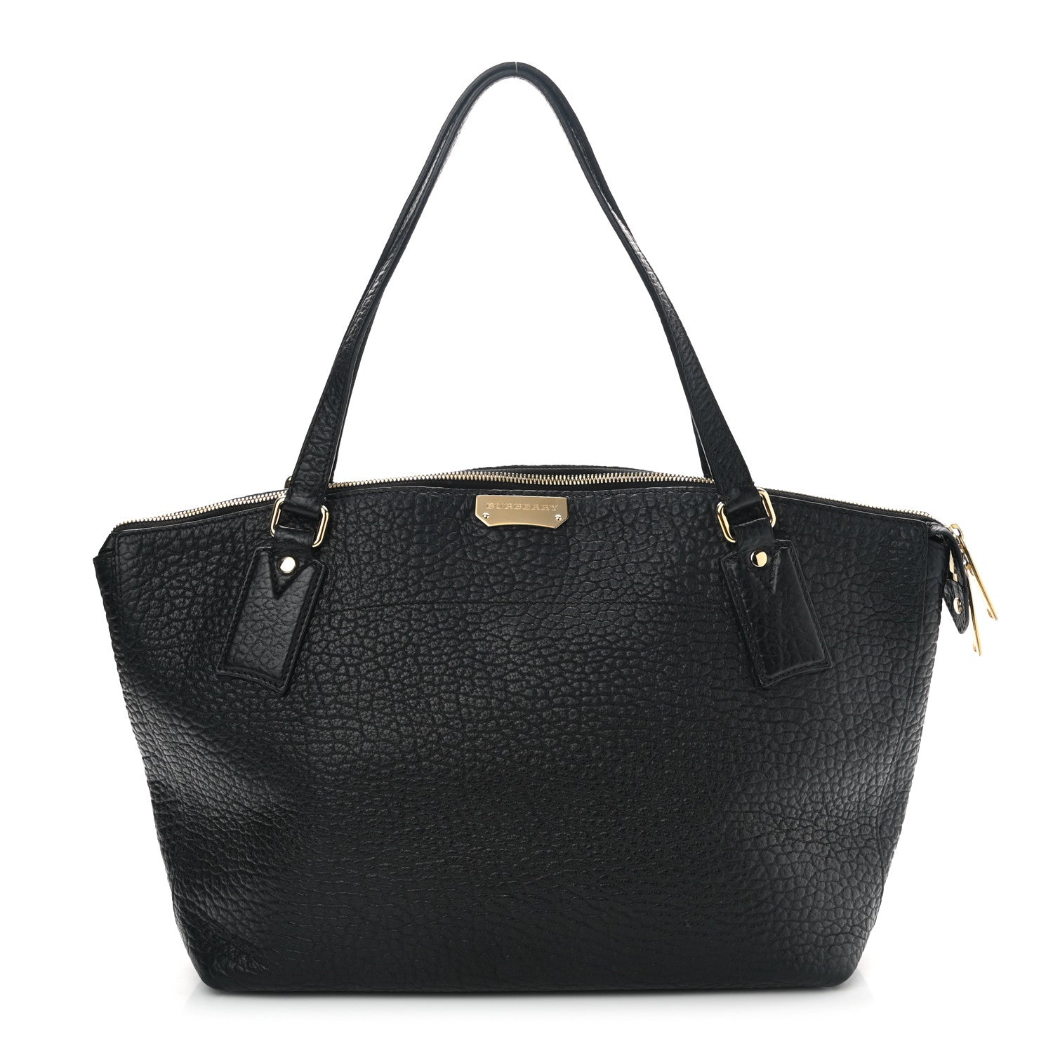 Burberry Signature Grain Calfskin Medium Welburn Tote Black 1 of 8
