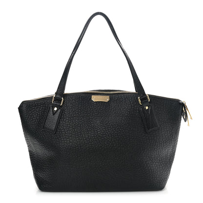 Burberry Signature Grain Calfskin Medium Welburn Tote Black 1 of 8