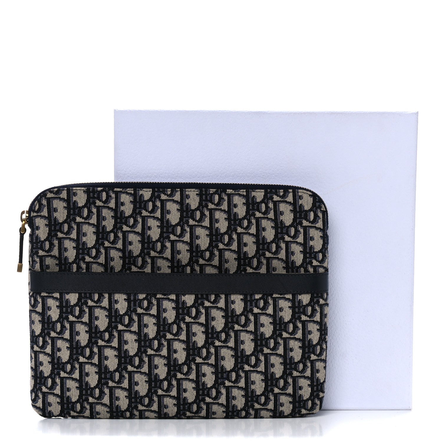 Christian Dior Oblique Pouch Clutch Blue 10 of 10
