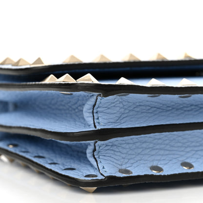 Valentino Garavani Grainy Calfskin Rockstud Chain Pouch Popeline Blue 9 of 13