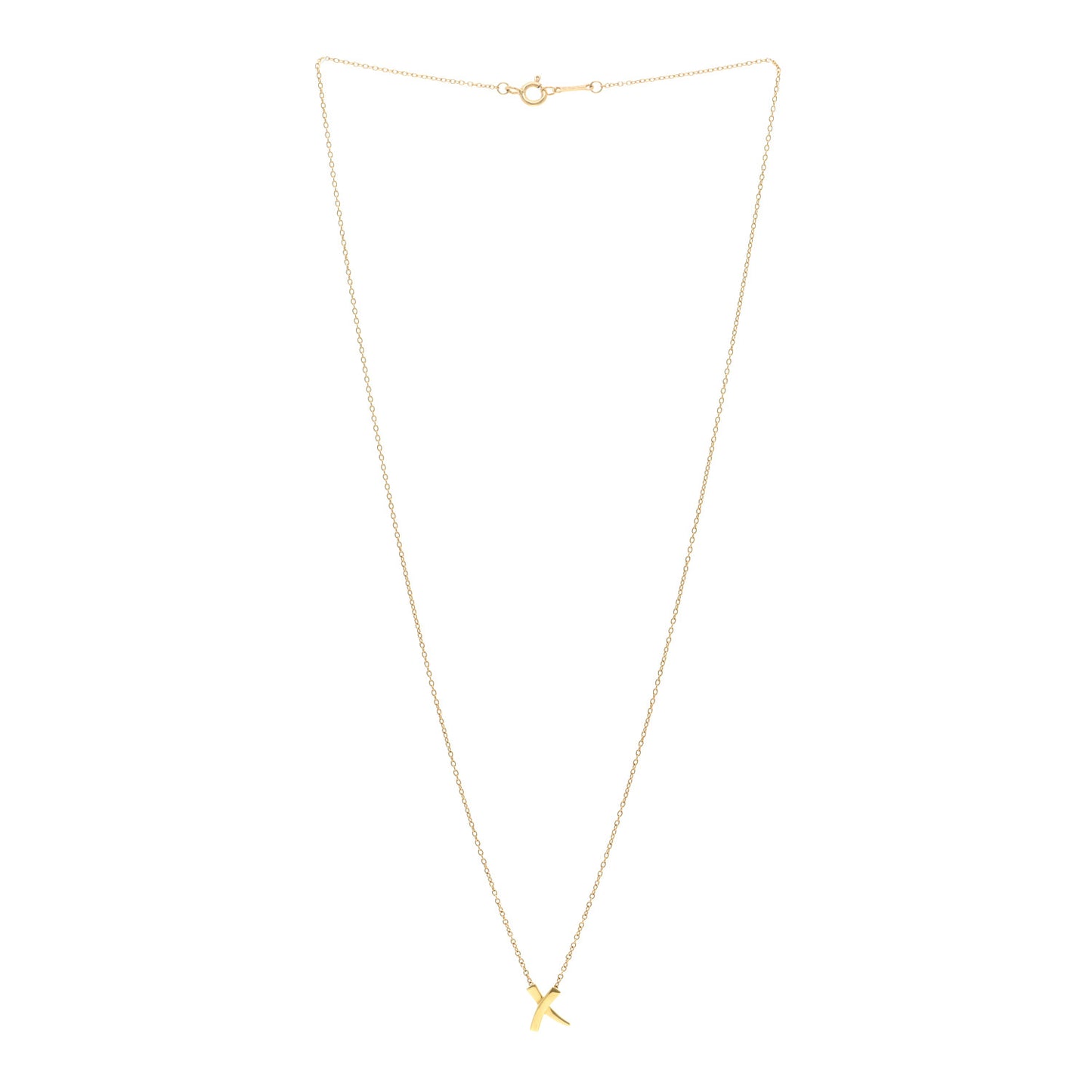 18K Yellow Gold Mini Paloma Picasso Graffiti X Pendant Necklace