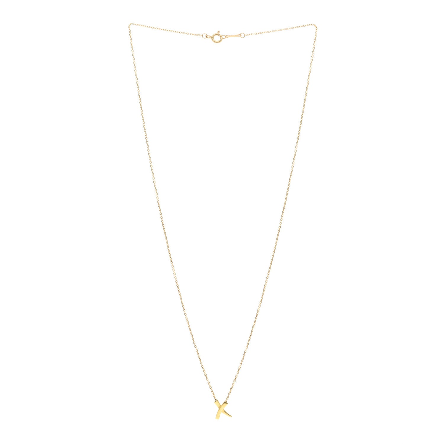 Tiffany 18K Yellow Gold Mini Paloma Picasso Graffiti X Pendant Necklace 3 of 4