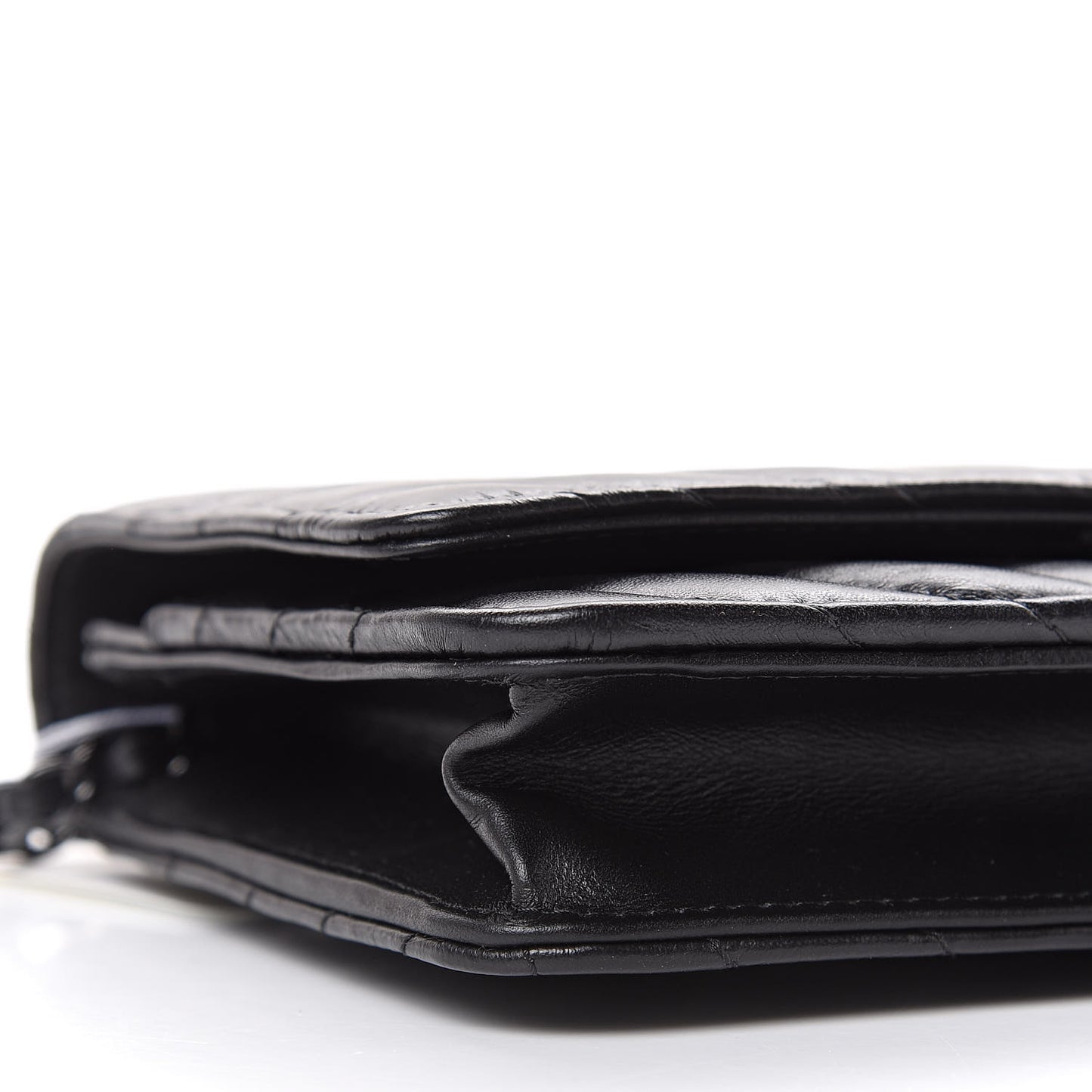 Aged Calfskin Chevron Quilted Reissue Wallet On Chain WOC So Black