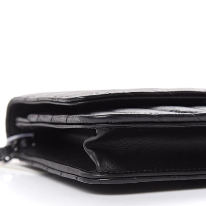 Chanel Aged Calfskin Chevron Quilted Reissue Wallet On Chain WOC So Black 9 of 12