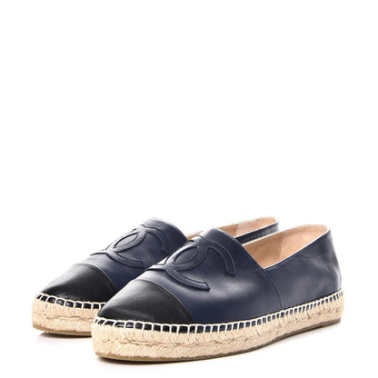 Chanel Lambskin CC Espadrilles 41 Navy Black 3 of 11