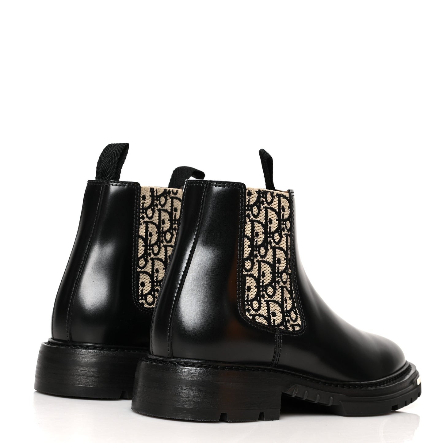Calfskin Oblique Mens Explorer II Chelsea Boots 39 Beige Black